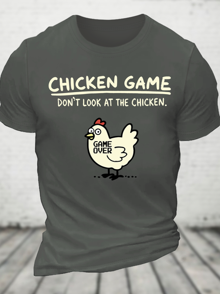 Chicken Game Cotton T-Shirt, Deep gray, T-shirts