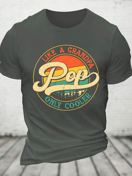 

Retro Pops Like A Grandpa Only Cooler Cotton T-Shirt, Deep gray, T-shirts