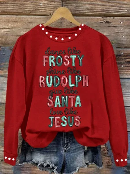 

Vintage Crew Neck Text Letters Sweatshirt, Red, Hoodies & Sweatshirts