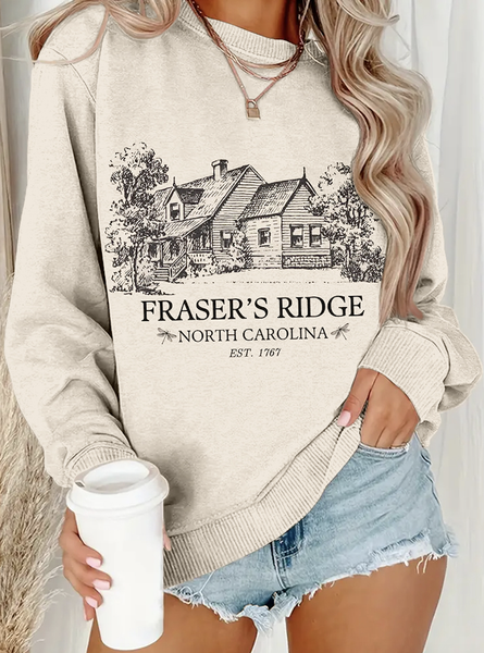 

Retro historical inspired comfortable pullover sweatshirt, Apricot, Hoodies&Sweatshirts