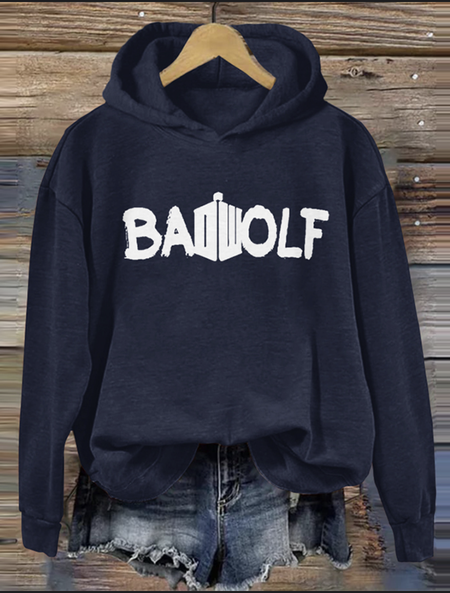 

Casual Hoodie Text Letters Hoodie, Dark blue, Hoodies & Sweatshirts