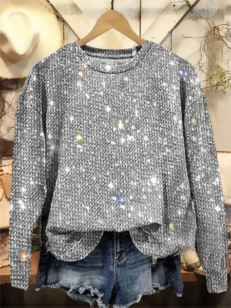

Vintage Crew Neck Plain Sweatshirt, Silver, Hoodies & Sweatshirts