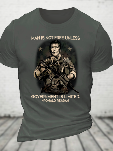 

Man Is Not Free Unless Government Is Limited Cotton T-Shirt, Deep gray, T-shirts