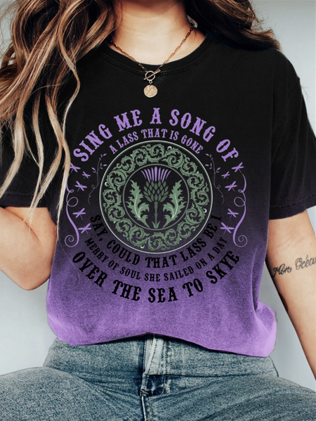 

Sing Me A Song Thistle Contrast Gradient T Shirt, Purple, T-shirts