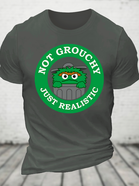 I'm Not Grouchy Cotton T-Shirt, Deep gray, T-shirts