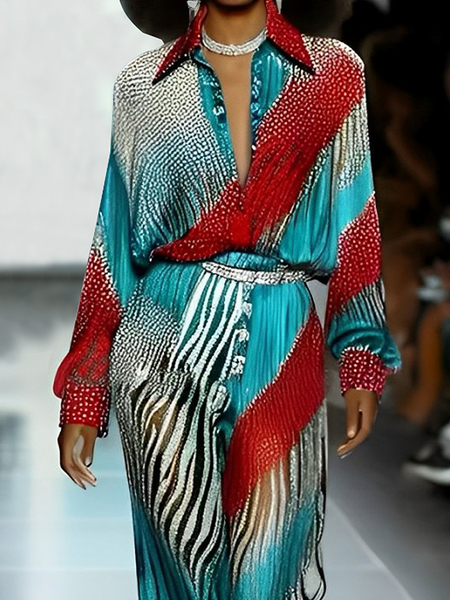 

Vacation Random Print Printing Shirt, As picture, Blouses and Shirts