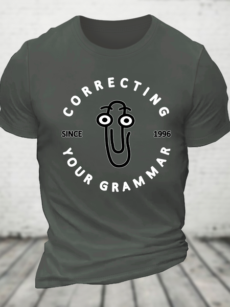 

Grammar Corrector Cotton T-Shirt, Deep gray, T-shirts