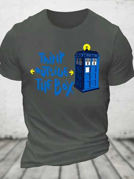 

Outside The Box Doctor Who Cotton T-Shirt, Deep gray, T-shirts