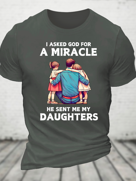 

I Asked For A Miracle Cotton T-Shirt, Deep gray, T-shirts