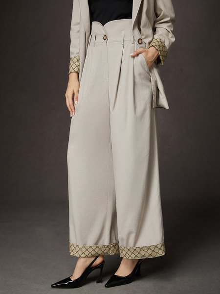 Cotton Casual Pants, Gray, Pants