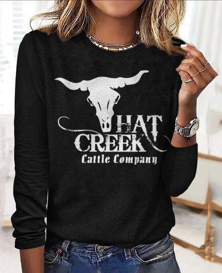 

Vintage Plaid Crew Neck Long Sleeve T-shirt, Black, T-shirts