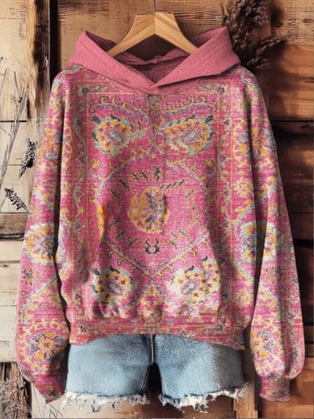 

Casual Hoodie Floral Sweatshirt, Pink, Hoodies & Sweatshirts