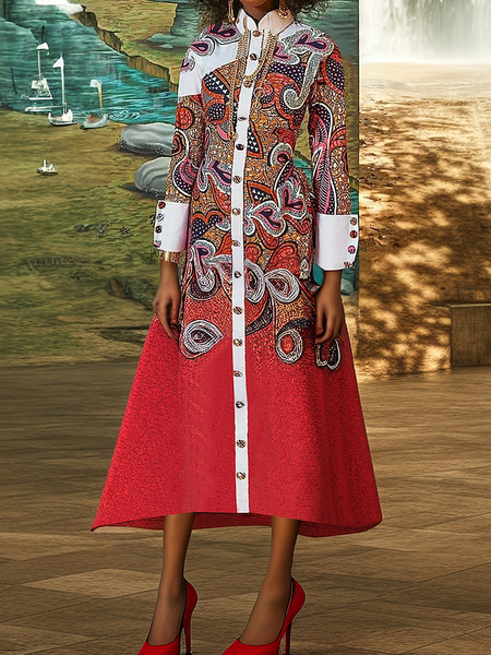 

Urban Ethnic Midi Dress, As picture, Maxi Dresses