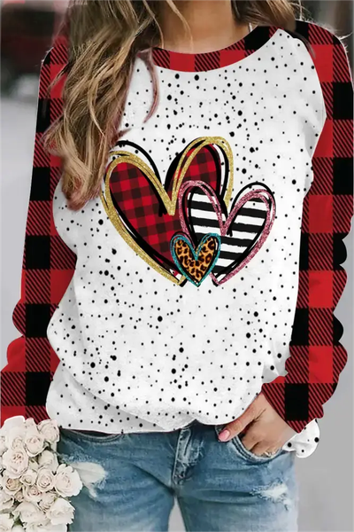 

Valentine's Day Fashion Print Pullover Sweatshirt, Color2, Hoodies&Sweatshirts