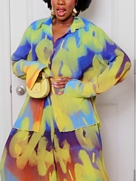 

Vacation Random Print Printing Loosen Shirt, As picture, Blouses and Shirts