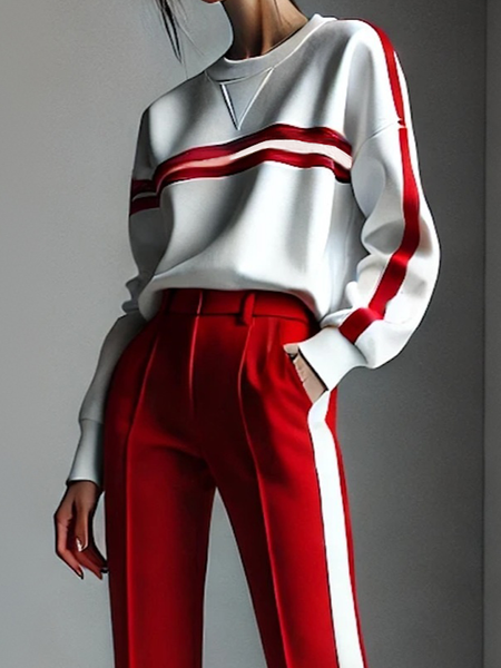 

Casual Color Block Sweatshirt, As picture, Hoodies and Sweatshirts