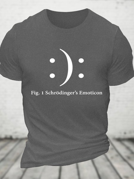 

Schrodinger's Emoticon Cotton T-Shirt, Deep gray, T-shirts