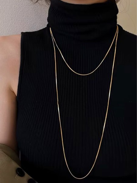 

Urban Metal Plain Chain Necklaces, Golden, Necklaces