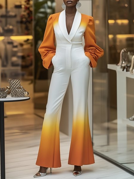 

Urban Ombre Shawl Collar Jumpsuit, As picture, Jumpsuits