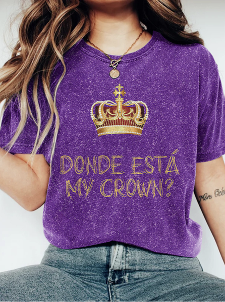 

Vintage Animal Crew Neck Short Sleeve T-shirt, Purple, T-shirts