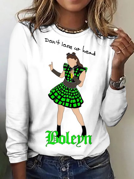 

Vintage Plaid Crew Neck Long Sleeve T-shirt, White, T-shirts