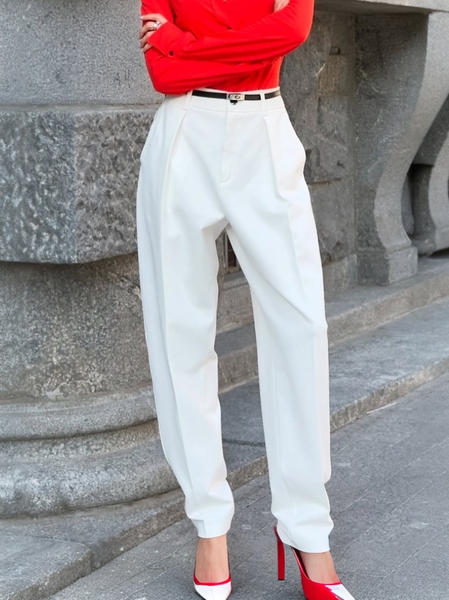 

Urban Plain Fashion Pants, White, Pants