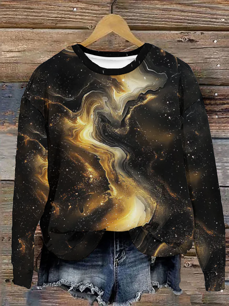 Golden Streamer Sweatshirt, Black, Hoodies&Sweatshirts