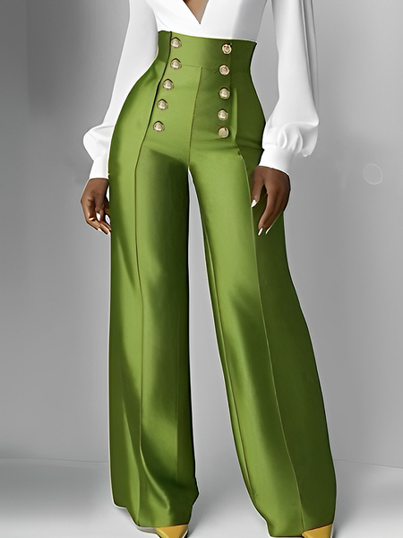 

Urban Plain Straight Pants, Green, Pants