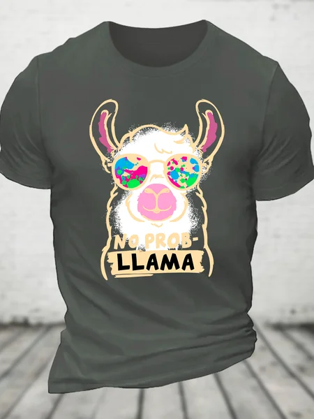 

No Probllama Cotton T-Shirt, Deep gray, T-shirts