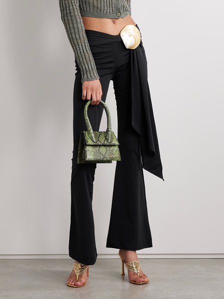 

Casual Plain Buttoned Flare Pants, Black, Pants
