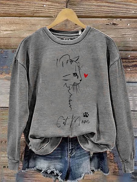 

Vintage Crew Neck 3D Printing Sweatshirt, Gray, Hoodies & Sweatshirts