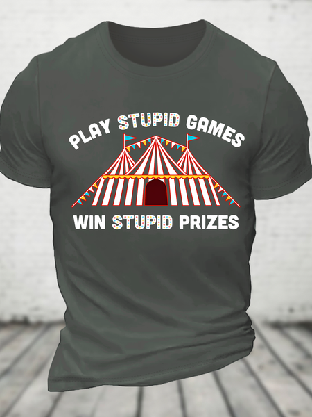 

Play Stupid Games Cotton T-Shirt, Deep gray, T-shirts