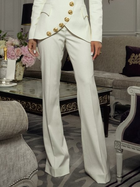 Urban Plain Fashion Pants, White, Pants