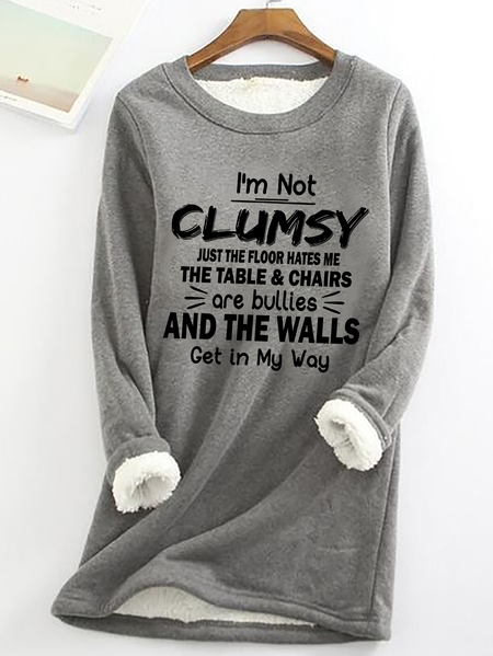 

Casual Crew Neck Text Letters Sweatshirt, Gray, Hoodies & Sweatshirts