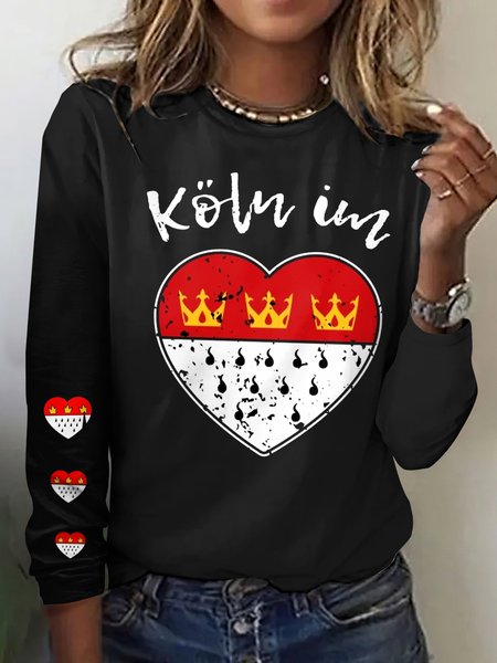 

Vintage Plaid Crew Neck Long Sleeve T-shirt, Black, T-shirts