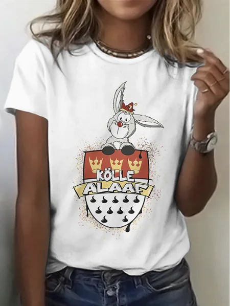 

Vintage Animal Crew Neck Short Sleeve T-shirt, White, T-shirts