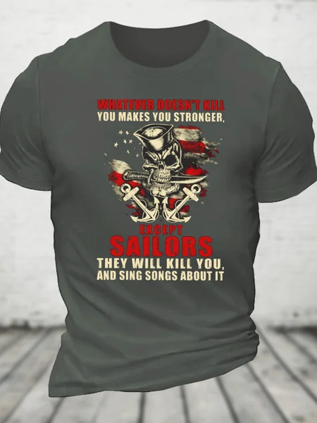 

Whatever Doesn't Kill You Makes You Stronger Cotton T-Shirt, Deep gray, T-shirts