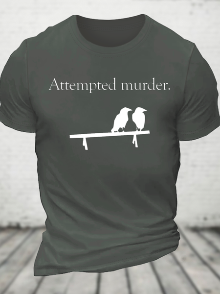 Attempted Murder Cotton T-Shirt, Deep gray, T-shirts