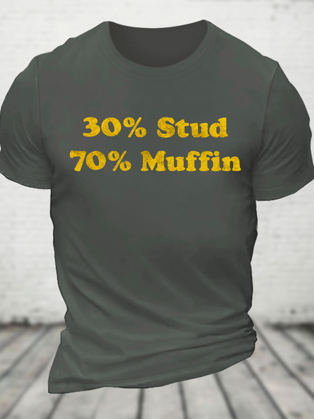 

30 Stud, 70 Muffin Cotton T-Shirt, Deep gray, T-shirts
