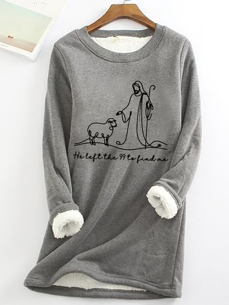

Christian Svg Lost Sheep Jesus He Left The 99 To Find Me Faith Casual Fluff Fleece Fabric Sweatshirt, Gray, Hoodies&Sweatshirts