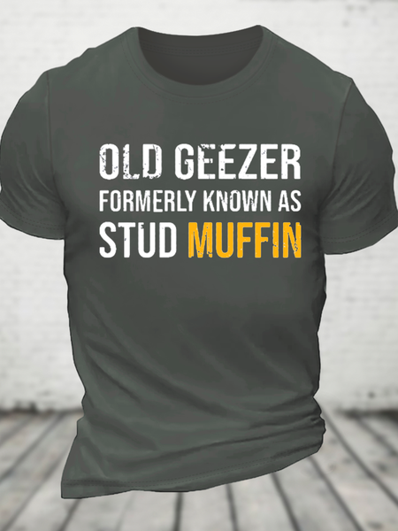 

Old Geezer Cotton T-Shirt, Deep gray, T-shirts