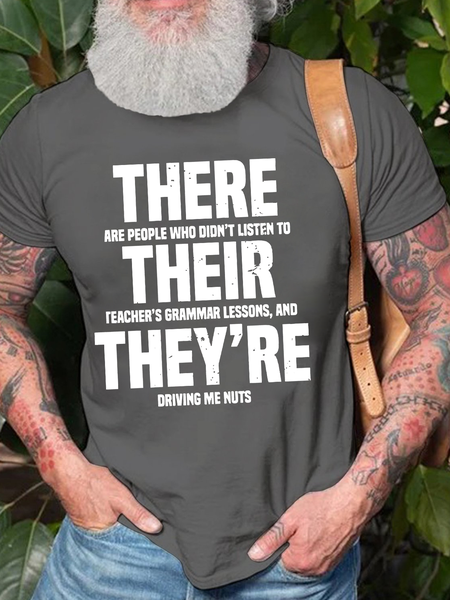 

Grammar Police There Their They're T-Shirt, Deep gray, T-shirts
