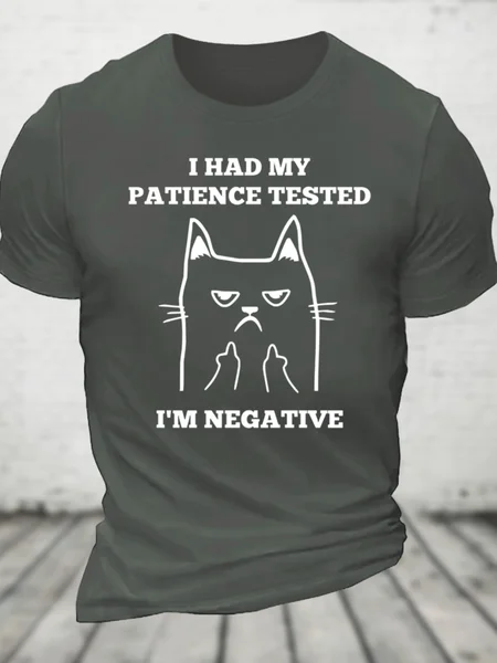 

I Had My Patience Tested I'm Negative Cotton T-Shirt, Deep gray, T-shirts