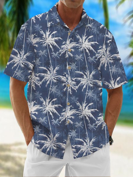Moisture Wicking Coconut Tree Hawaiian Shirt SHORT SLEEVE SHIRTS