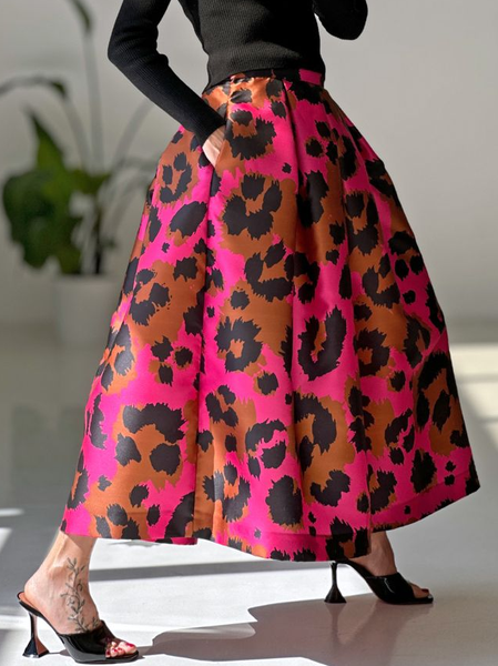 

Urban Printing Leopard Maxi Skirt, Pink, Skirts