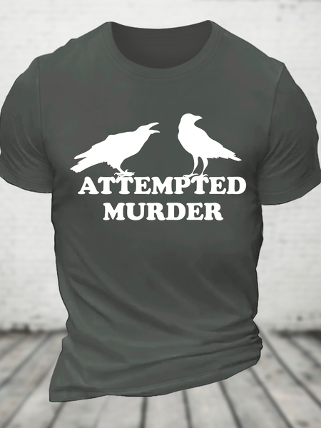 Attempted Murder Cotton T-Shirt, Deep gray, T-shirts