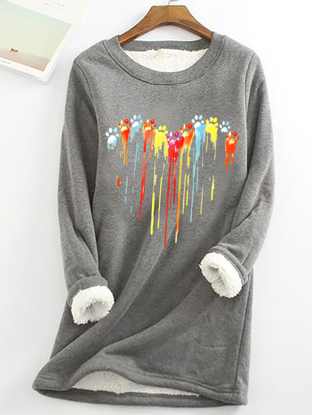 

Casual Crew Neck Text Letters Sweatshirt, Gray, Hoodies & Sweatshirts