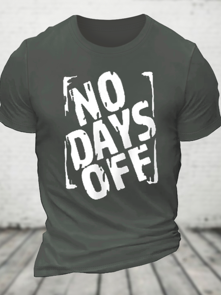 

No Days Off Cotton T-Shirt, Deep gray, T-shirts