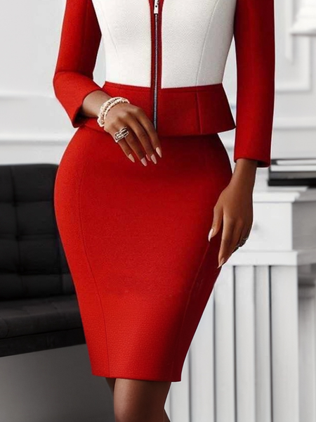 Urban Plain Mini Skirt, Red, Skirts