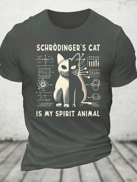 

Schrodinger's Сat Cotton T-Shirt, Deep gray, T-shirts